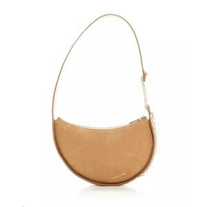 Cult Gaia Nadia Suede & Leather Shoulder Bag in Tan